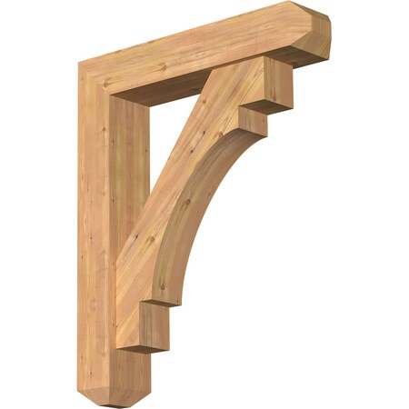 Ekena Millwork Merced Craftsman Smooth Bracket w/ Offset Brace, Western Red Cedar, 7 1/2"W x 36"D x 44"H BKT0806X36X44MRC04SWR